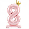 Balão de Ar NÚMERO 8 Rosa Coroa - 84CM